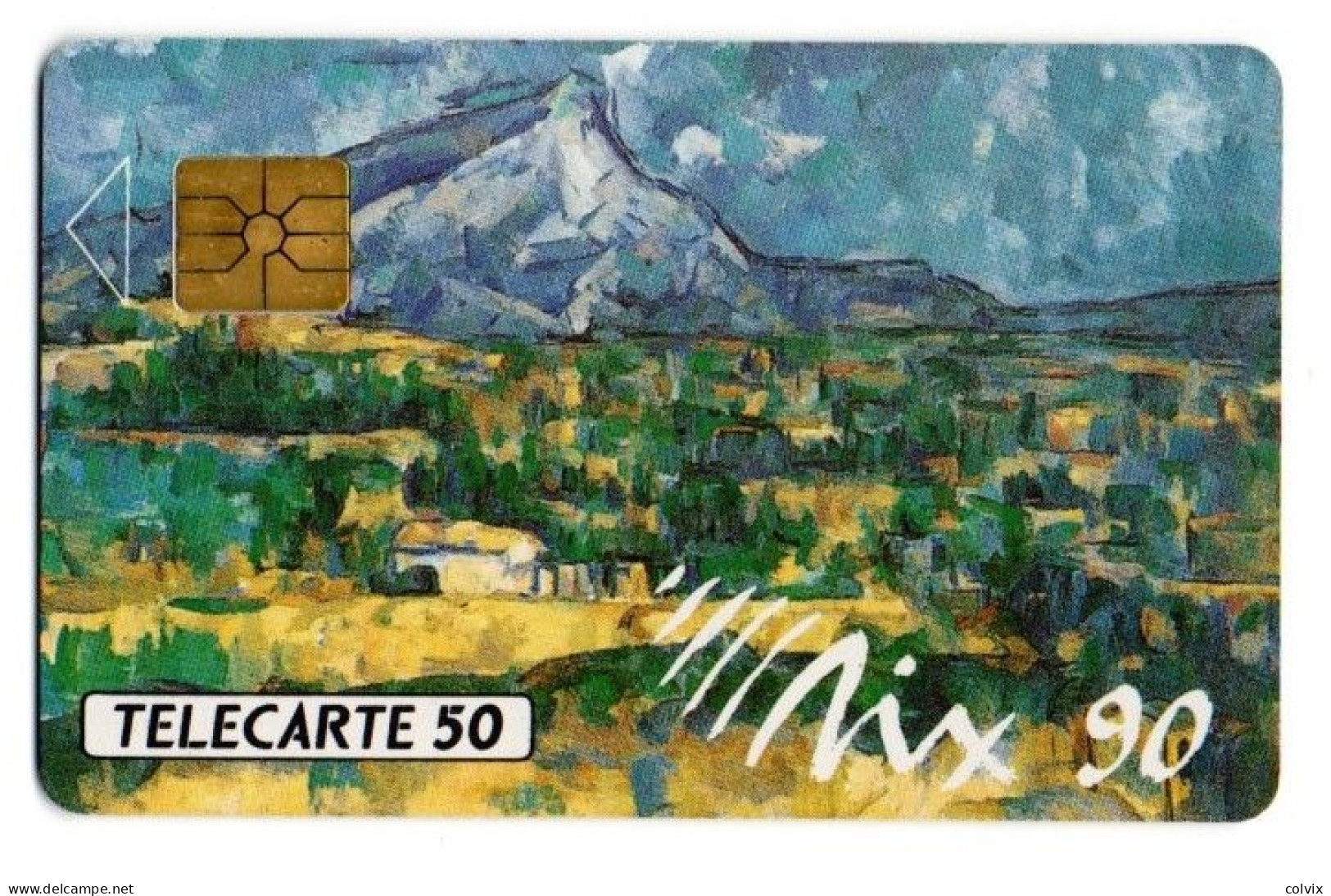 FRANCE TELECARTE D420A AIX90 50U 1000 Ex Date12/1990 Paul Cézanne La Montagne Sainte Victoire - Phonecards: Private Use