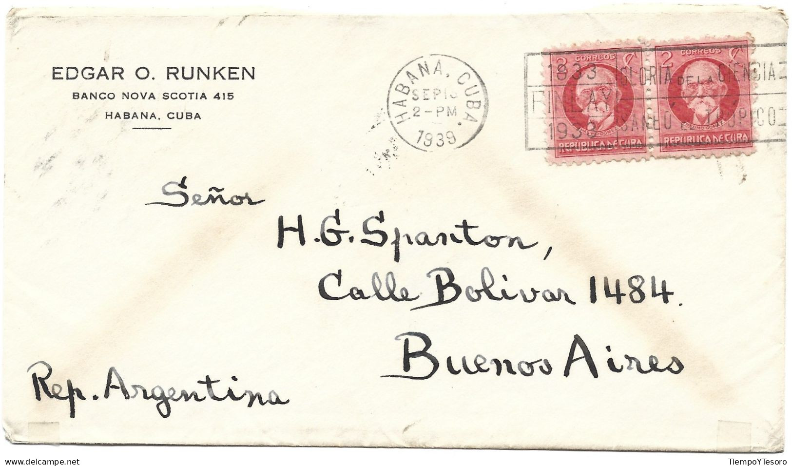 Correspondence - Cuba To Argentina, 1939, N°226 - Aéreo