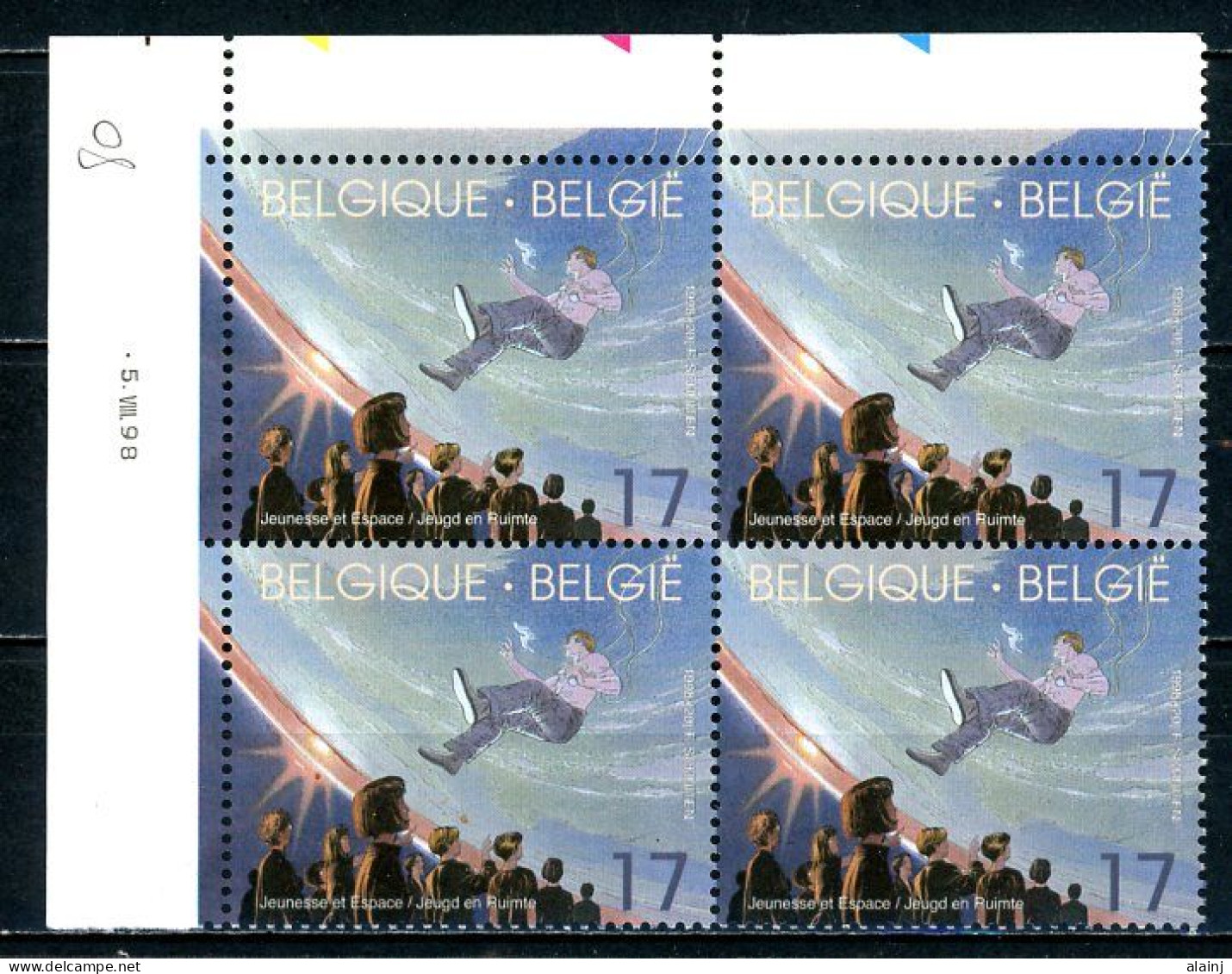 BE   2786  XX   ---  Navigation Psatiale  --  Bloc De 4 Coin De Feuille  --  Parfait état - Datiert