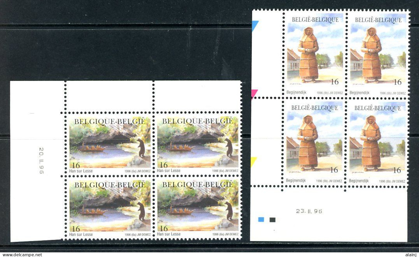 BE   2640 - 2641  XX   ---  Tourisme  --  Blocs De 4 Coin De Feuille  --  Parfait état - Datiert