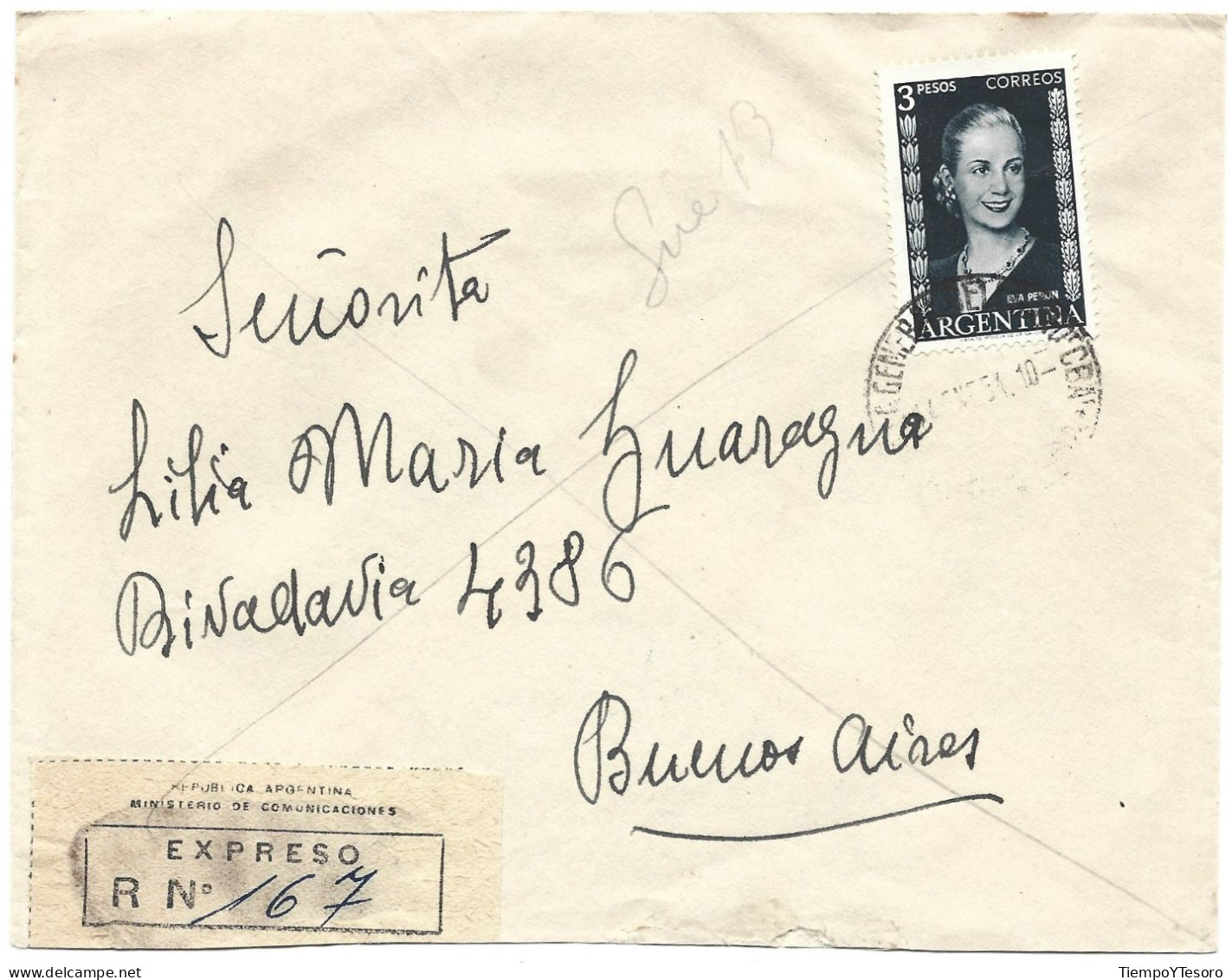 Correspondence - Argentina, 1951, N°227 - Oblitérés