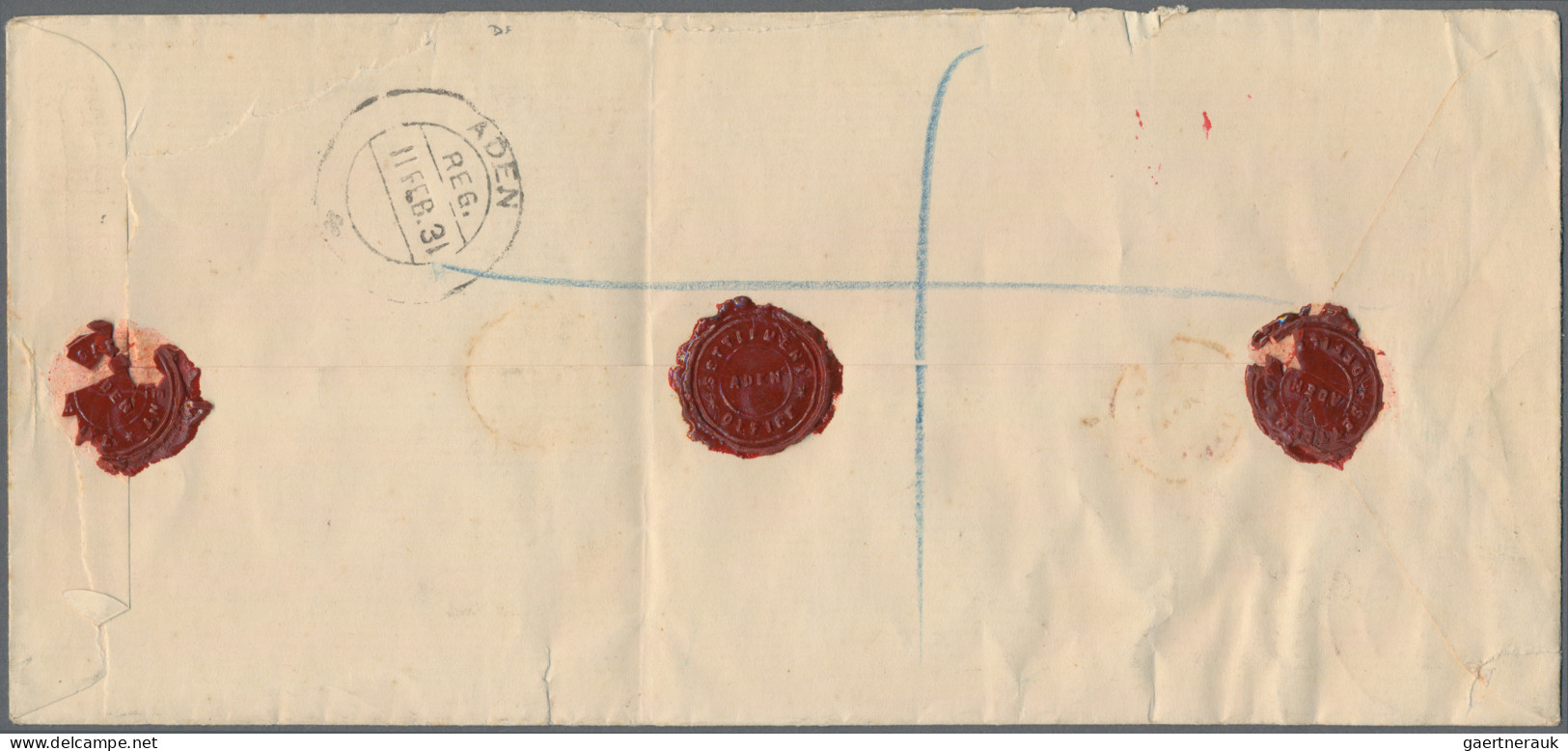 Aden: 1930-31 Two Registered Covers From Aden-Camp To London, One Franked KGV. 1 - Yemen