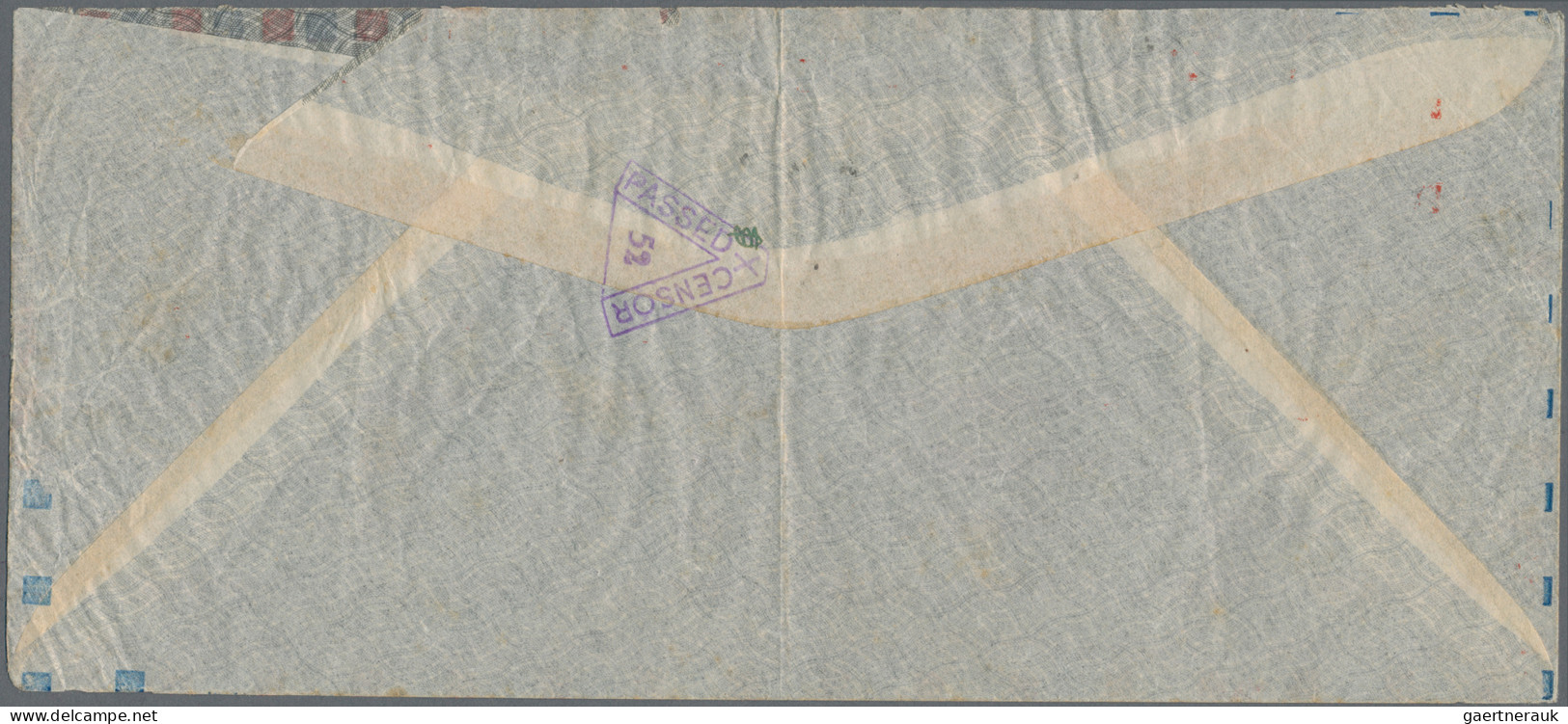 Birma / Burma / Myanmar: 1941 Air Mail Envelope From Rangoon To The U.S.A. With - Myanmar (Birmanie 1948-...)