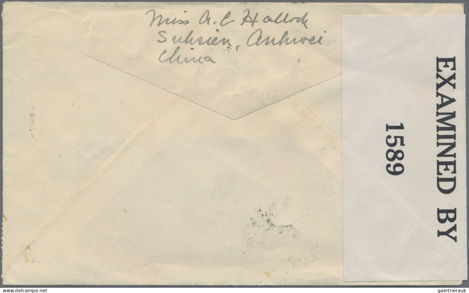 China: 1938/40, Airmail Cover Addressed To New York, U.S.A. Bearing SYS 5c, Mart - Lettres & Documents