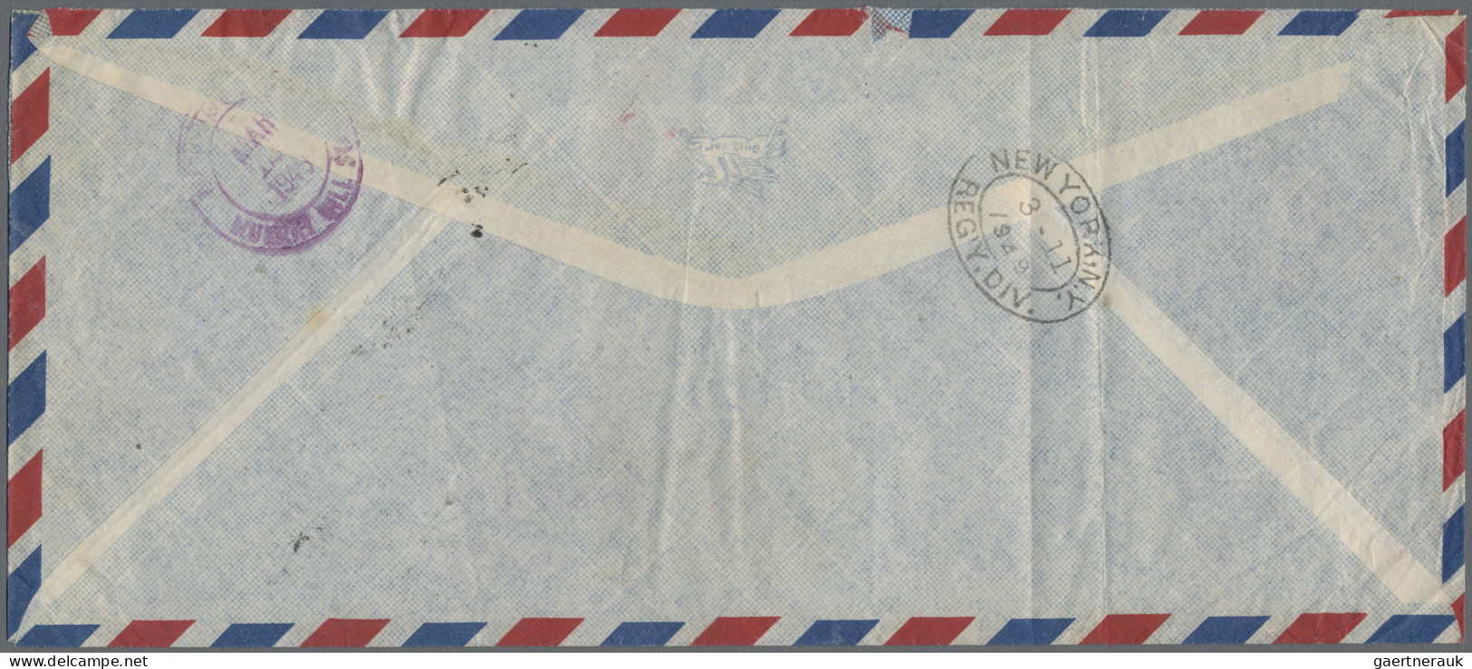 China: 1948/49, Registered Airmail Cover Addressed To New York, U.S.A. Bearing G - Storia Postale