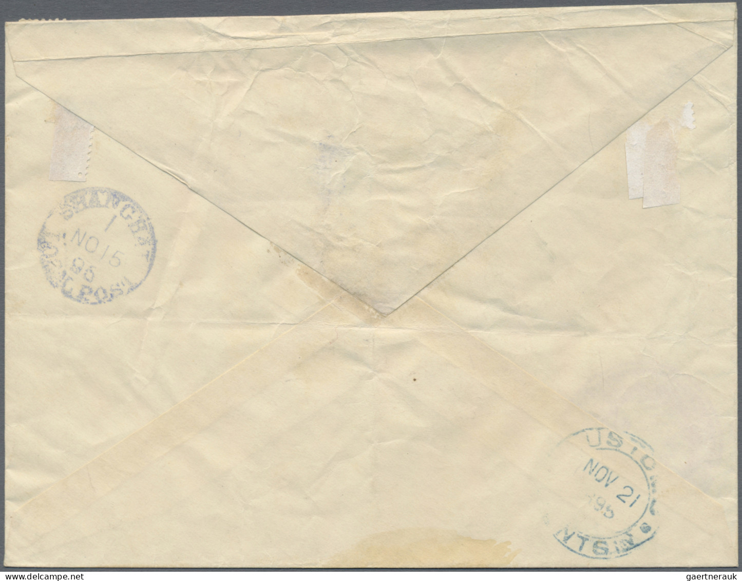 China - Shanghai: 1893, Flag 2 C. Reddish Orange With 1/2 C. Orange Block Of Fou - Autres & Non Classés