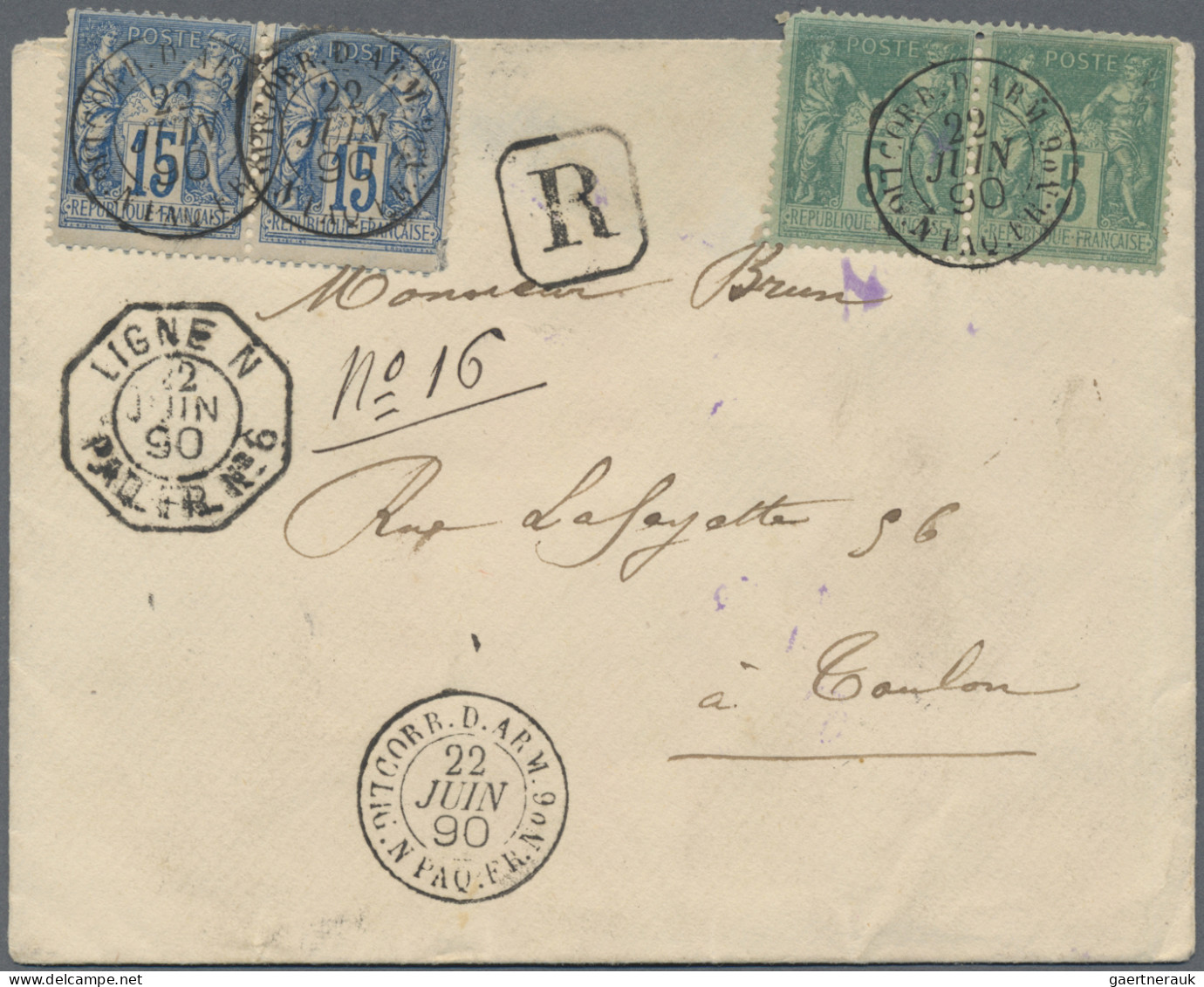 China - Foreign Offices: France, 1890, Registered Envelope To Toulon/France Bear - Other