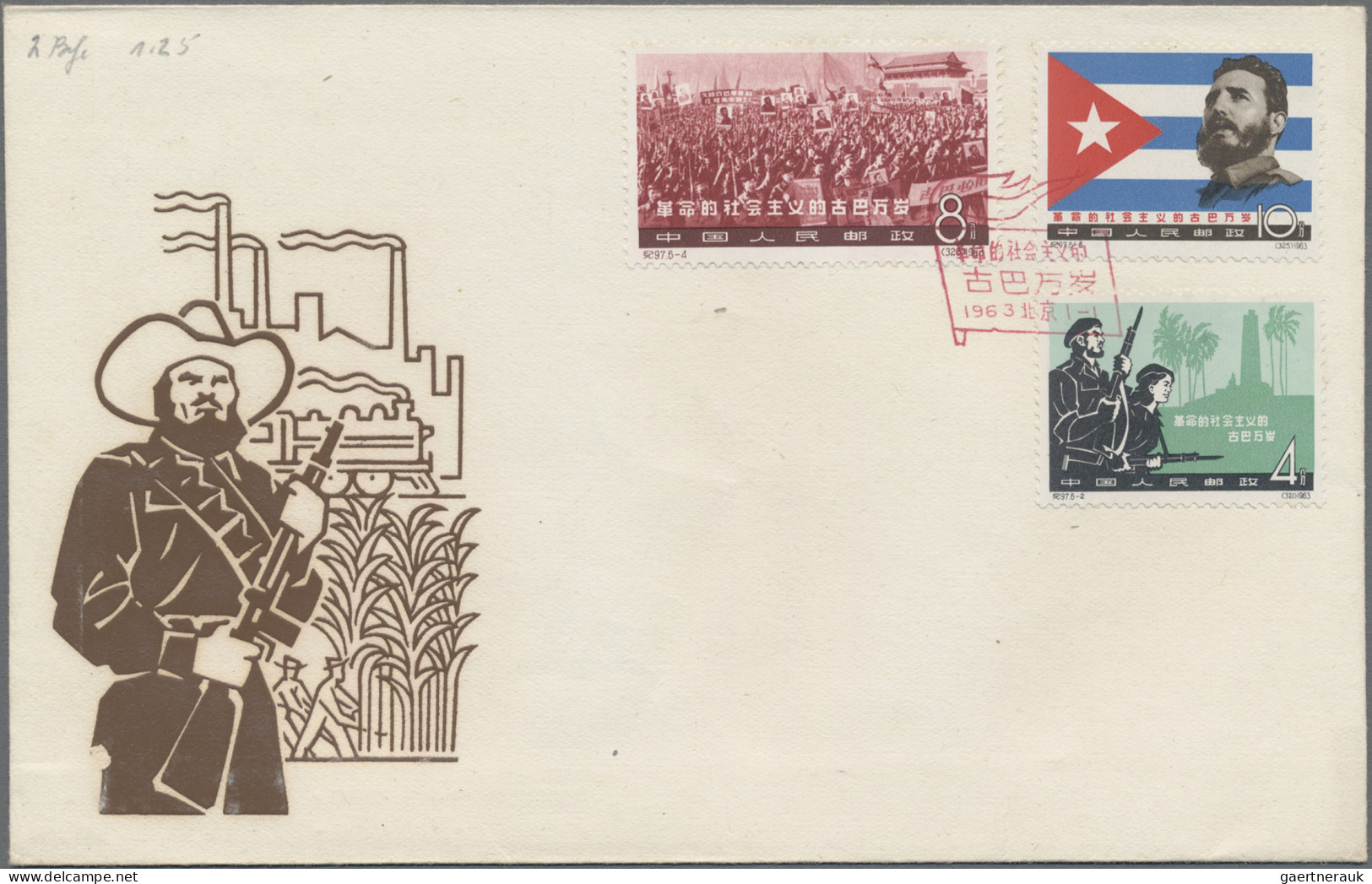 China (PRC): 1963, Cuba Set (C97), Four Unaddressed Cacheted Official FDC, Cance - Lettres & Documents