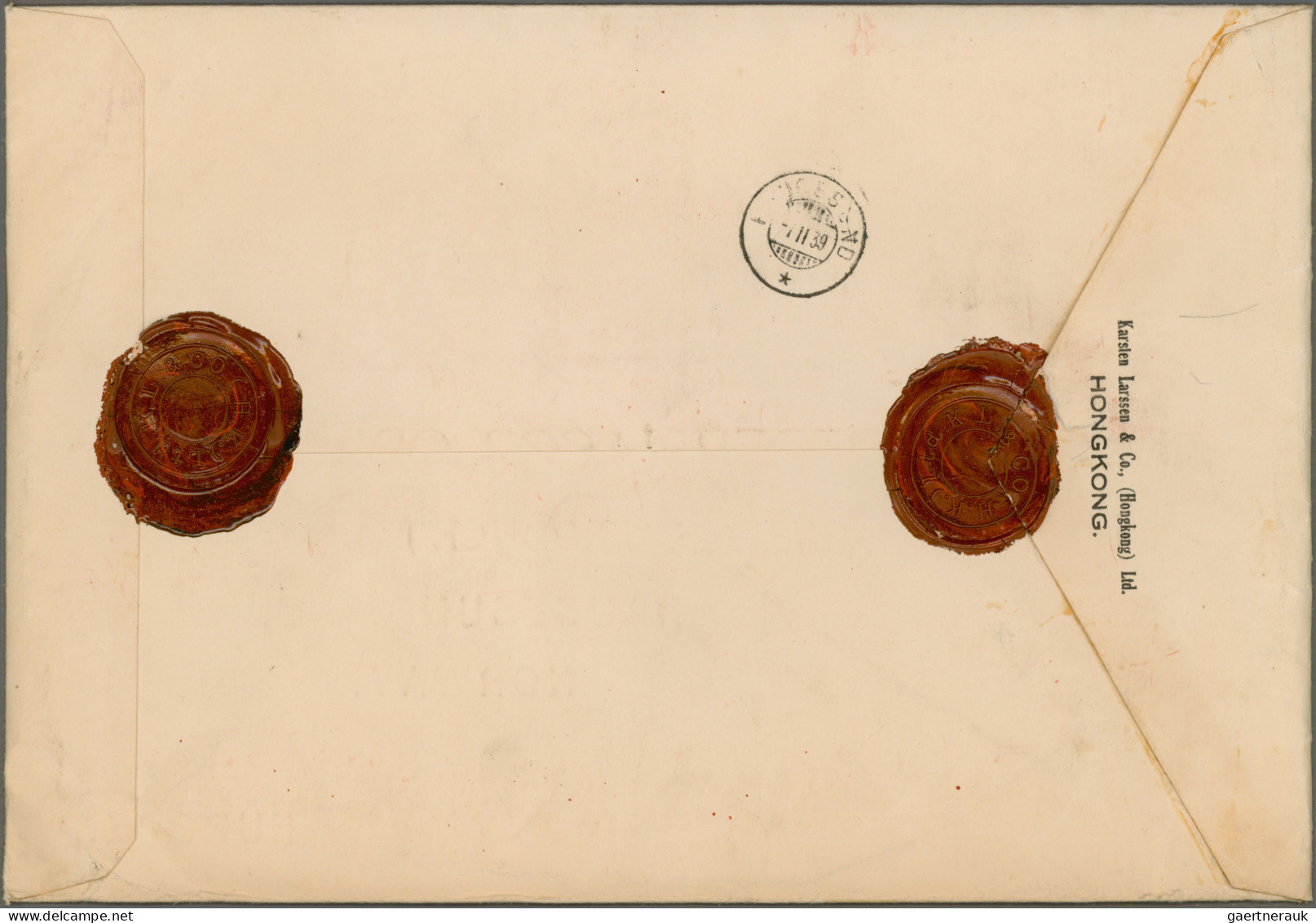 Hong Kong: 1938, KGVI, Four Preprinted Registered Covers (273x188 Mm) Used 1938/ - Other & Unclassified