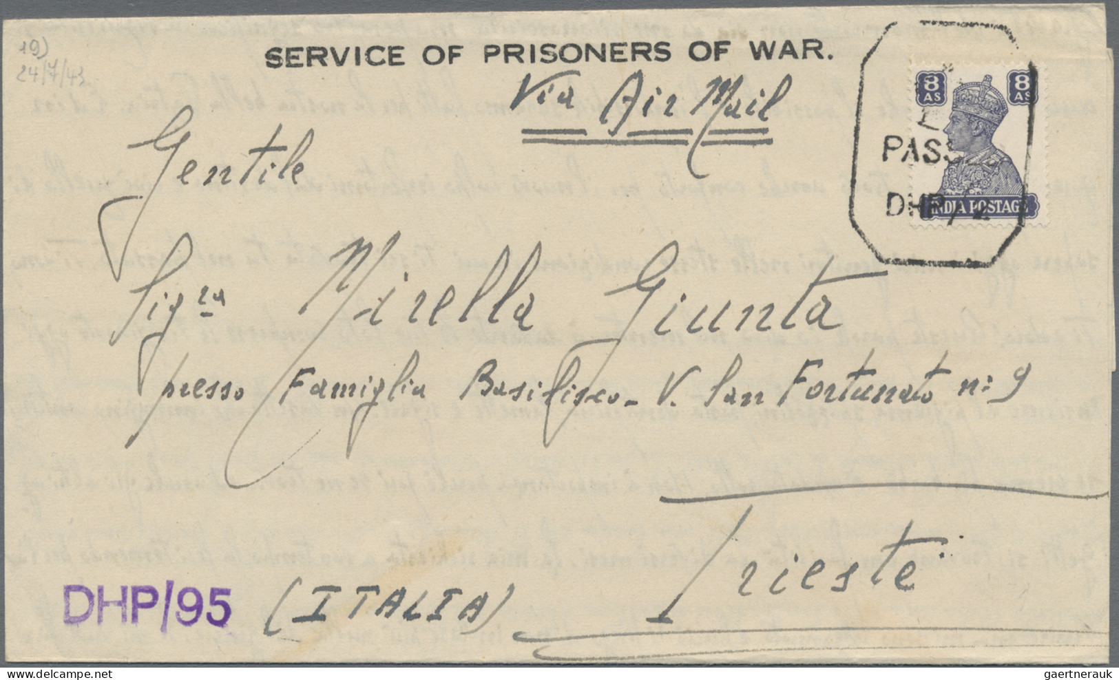 India: 1942/43 Two Letter Sheets Printed "Service Of Prisoners Of War" And On Ba - Lettres & Documents