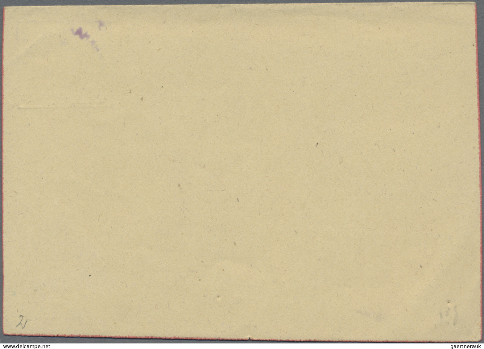 Charkhari: 1897 Postal Stationery Double Card ¼a+¼a Violet On Yellow, Plus Two P - Charkhari