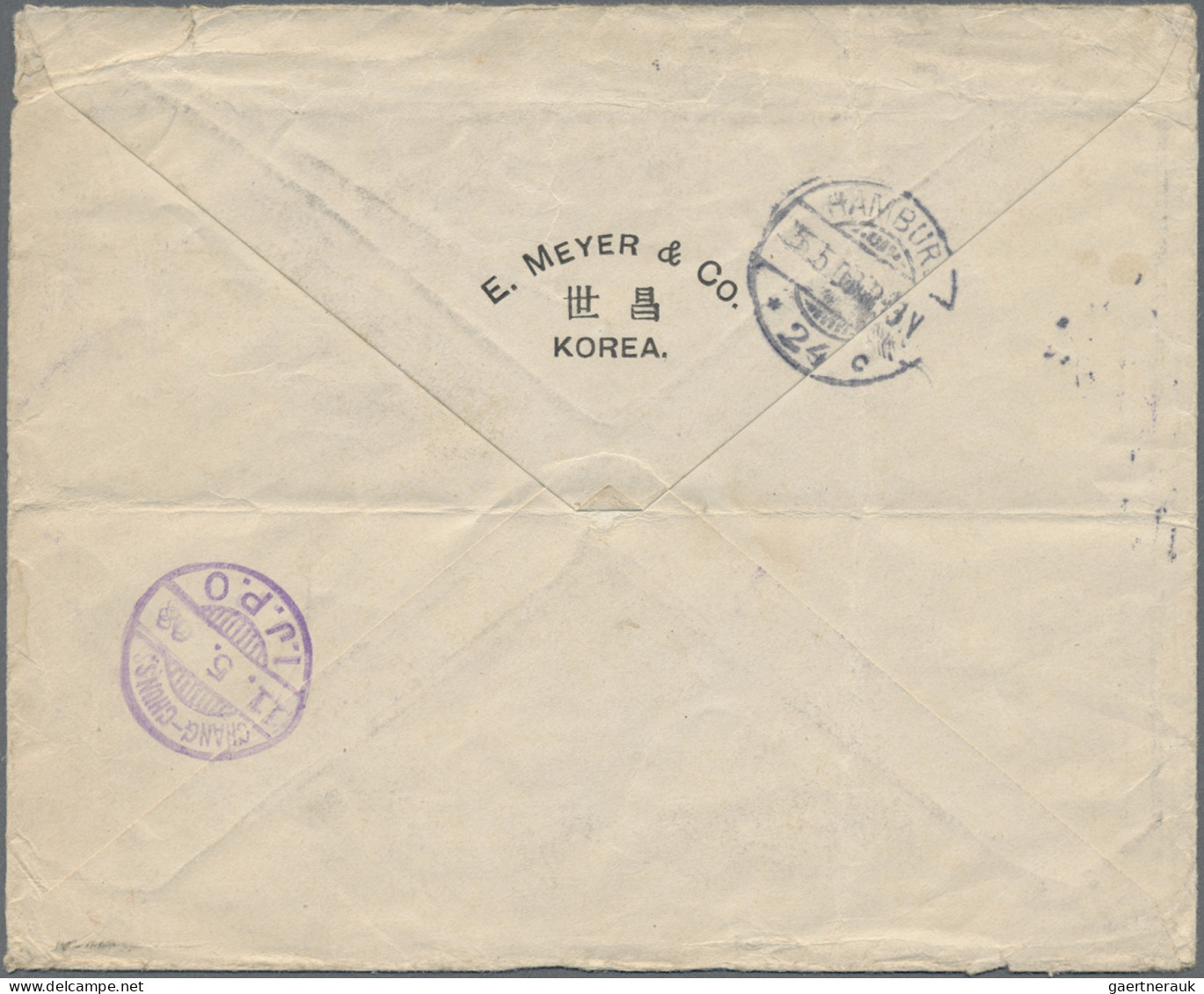 Japanese Post In Corea: 1899/1906, Kiku ½ S., 1 S., 1 ½ S., 2 S., 5 S. Tied Thre - Militärpostmarken