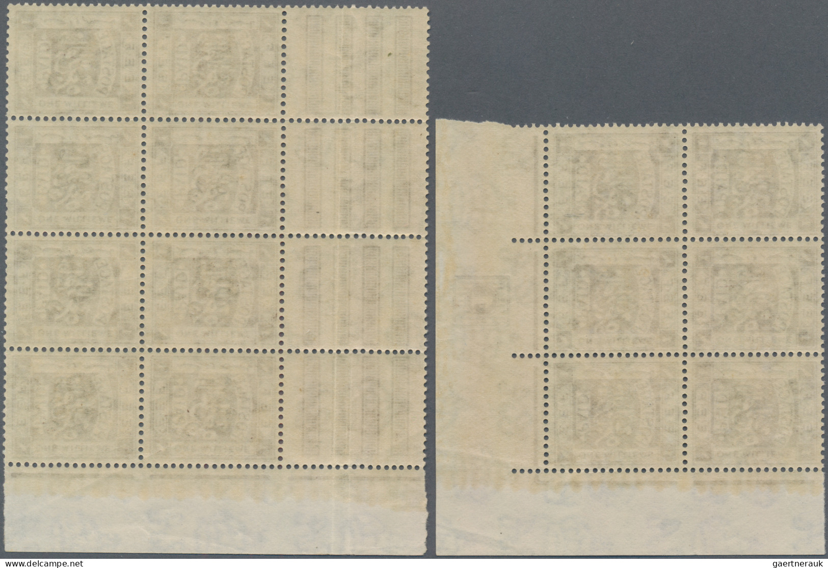 Jordan: 1923/1925 'Independant Palestine' 1m. And 5m. With Ovpt. Upwards, 1m. An - Jordanien