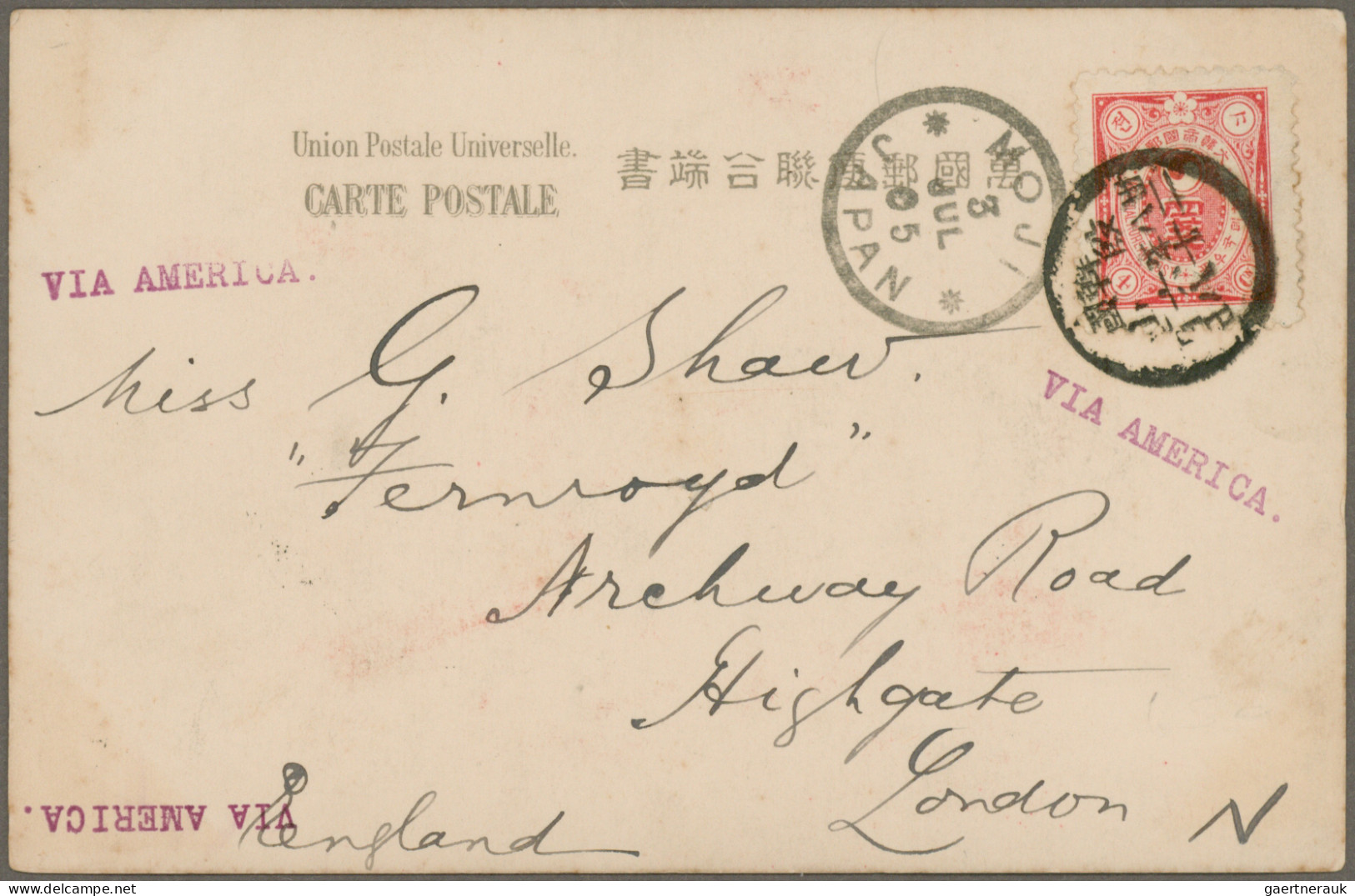 Korea: 1900, Ewha 4 Ch. Tied Japanese Native Style Type "Korea.Eunsan 38.6.28" ( - Korea (...-1945)