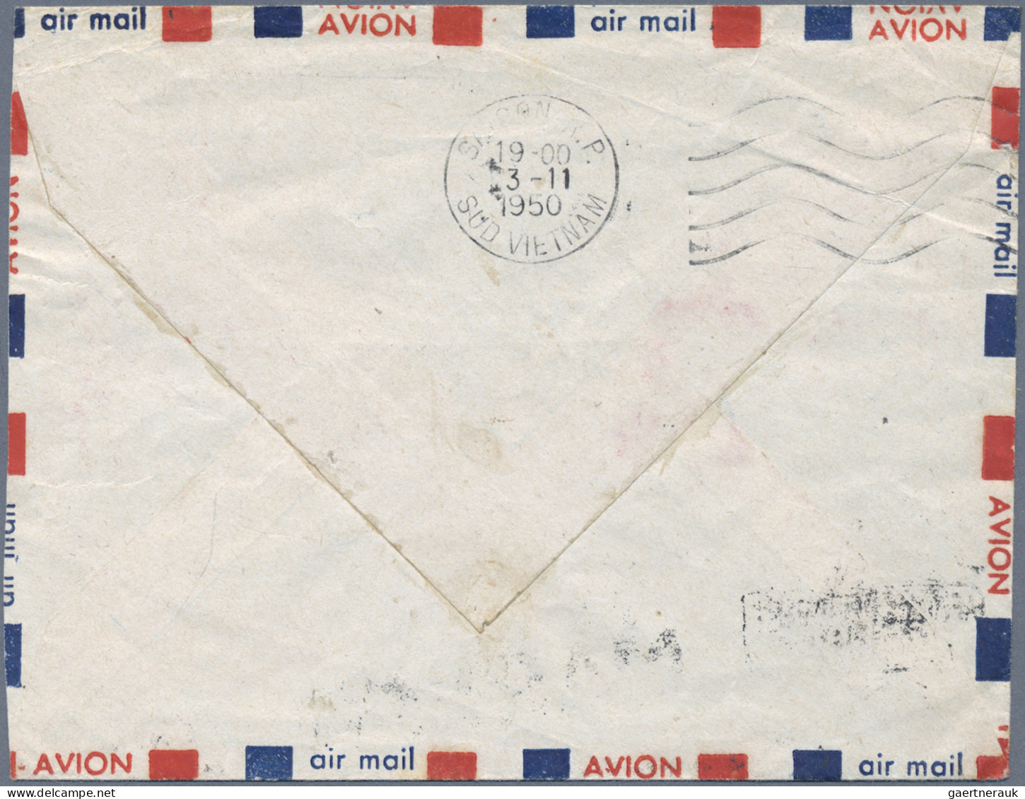 Laos: 1950 Rare Double Circle Postmark "POSTE AURALE/KENGKOK/PROVINCE DE SAVANNA - Laos