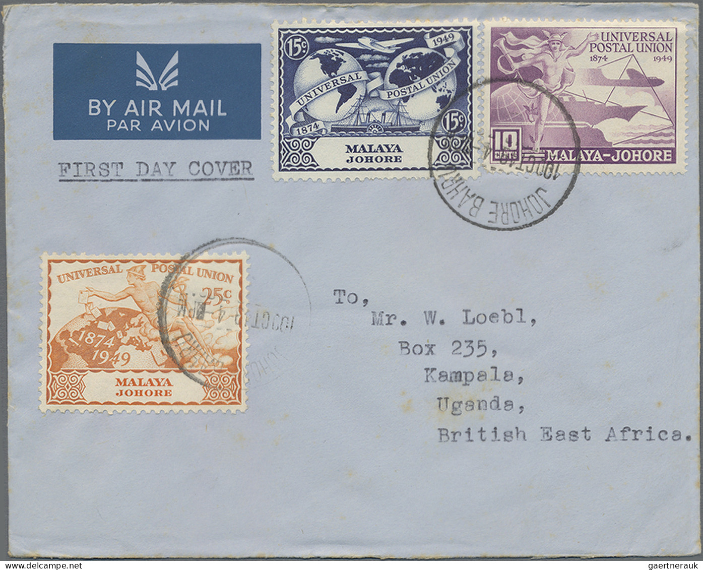 Malayan States - Kedah: 1947-49 Three Covers To Unusual Destinations, I.e. 1947 - Kedah