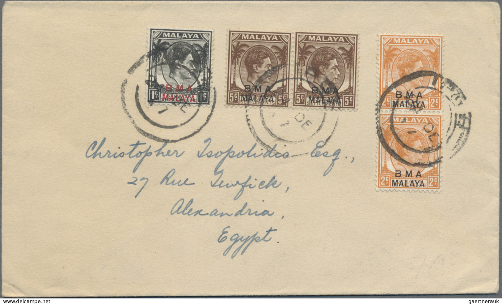 Malayan States - Kedah: 1947-49 Three Covers To Unusual Destinations, I.e. 1947 - Kedah