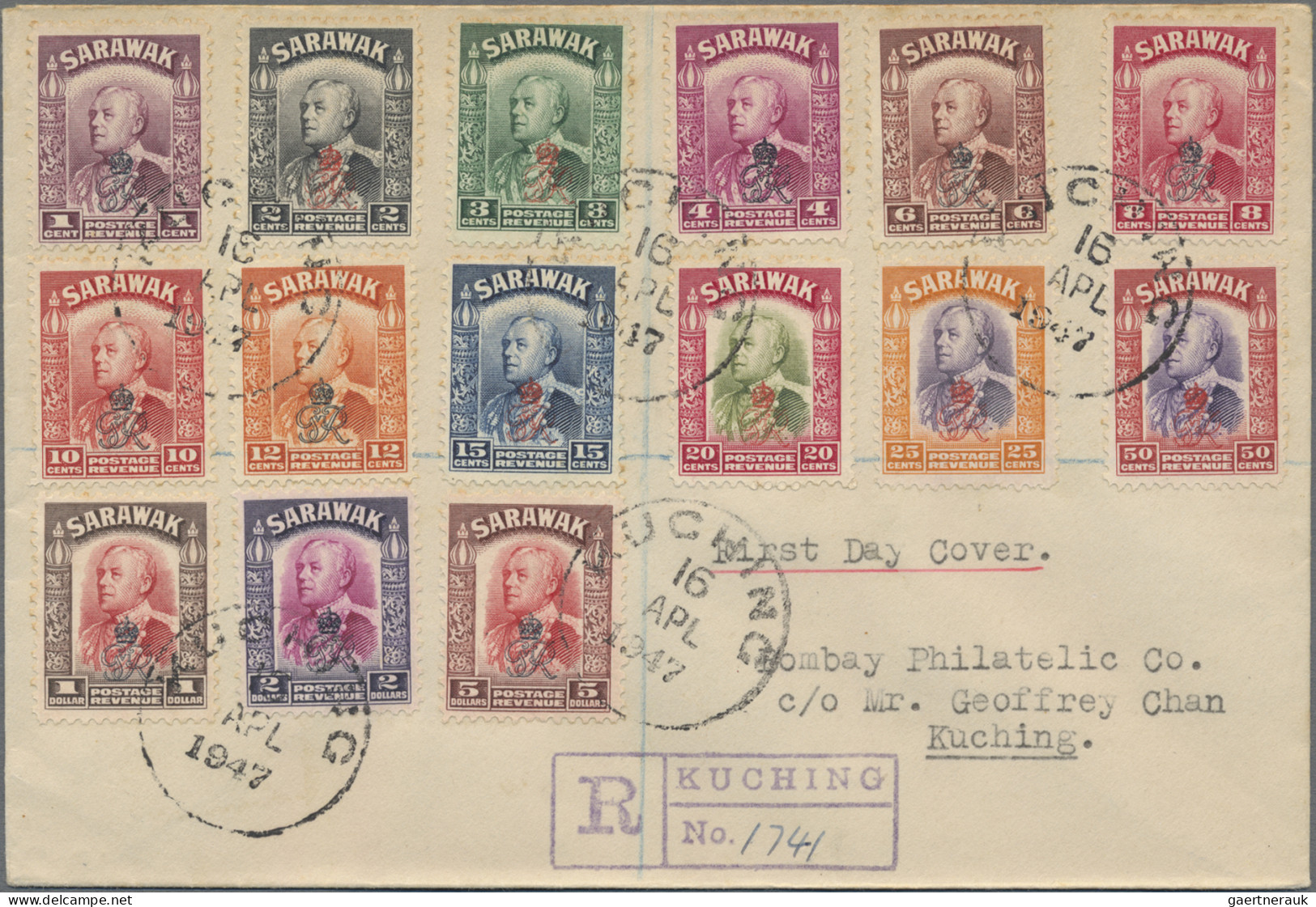 Malayan States - Sarawak: 1947-49 Three Covers Including First Day Cover Of Comp - Sonstige