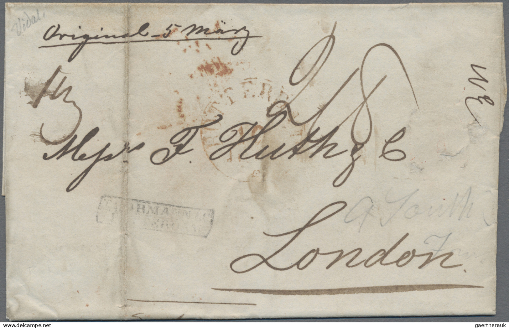 Dutch India: 1837/1853 Two Folded Covers, One Used From Batavia To London By For - Niederländisch-Indien