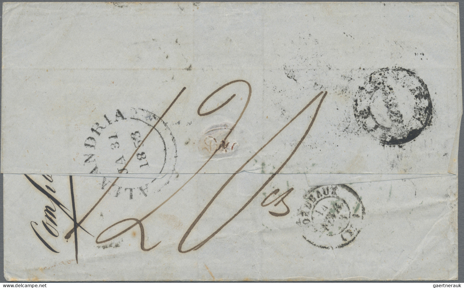 Dutch India: 1837/1853 Two Folded Covers, One Used From Batavia To London By For - Niederländisch-Indien