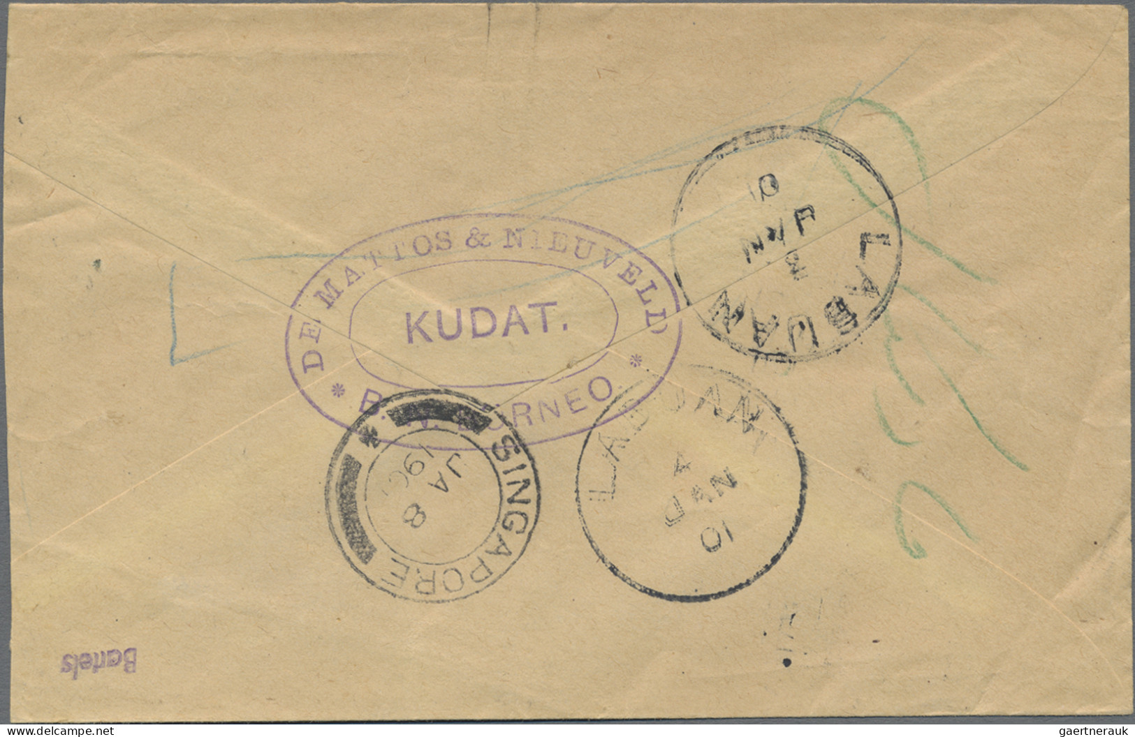 North Borneo: 1900/1901 Two Covers To SIngapore, With 1900 Registered Cover From - Nordborneo (...-1963)