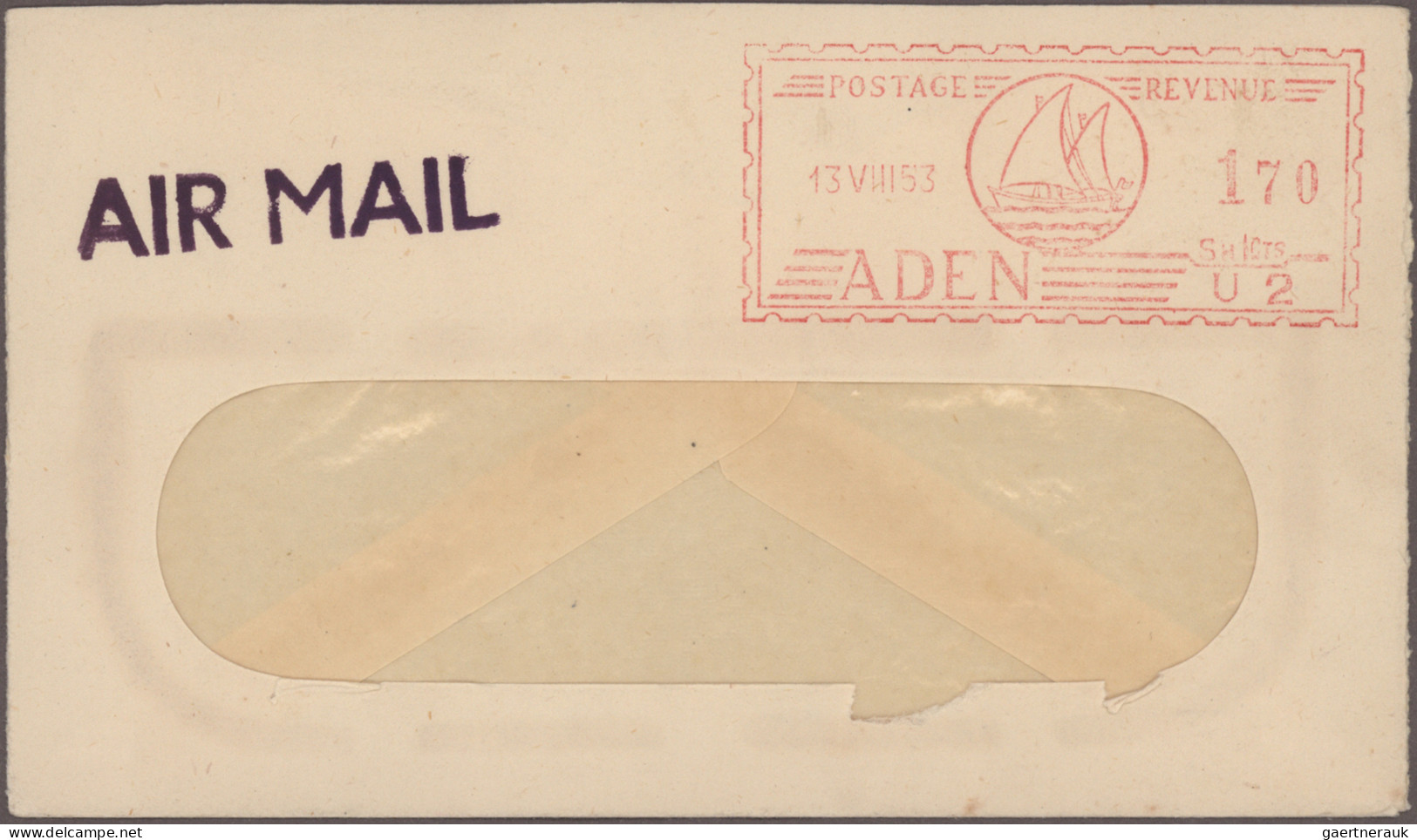 Aden: 1951/1966, METER MARKS, Lot Of Seven Commercial Covers Mainly To Germany S - Jemen