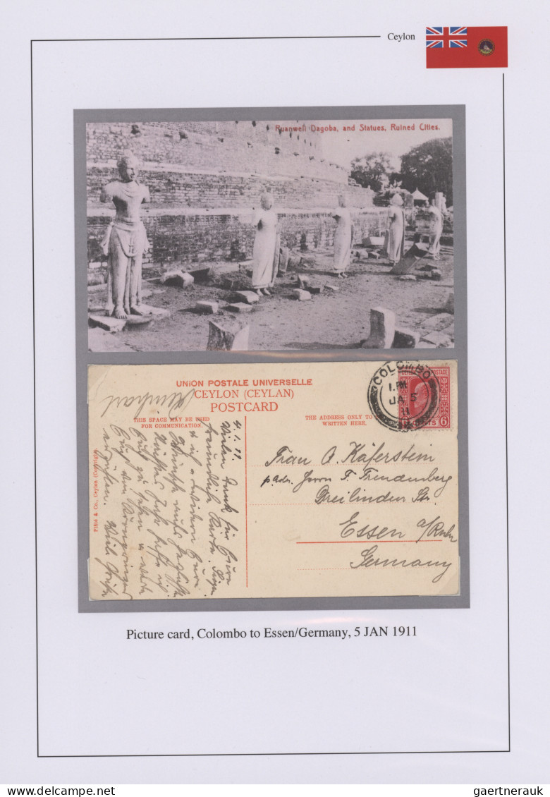 Ceylon / Sri Lanka: 1870/1950 (ca.), Collection Stamps And Covers On Album Pages - Sri Lanka (Ceylon) (1948-...)