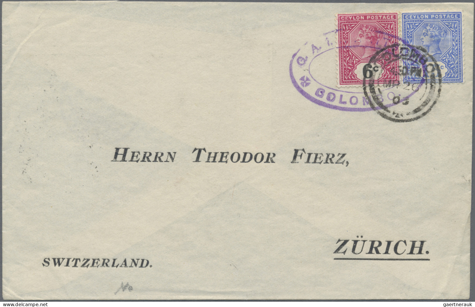 Ceylon / Sri Lanka: 1903/1937 Group Of 9 Covers, One Wrapper And A Postal Statio - Sri Lanka (Ceylan) (1948-...)