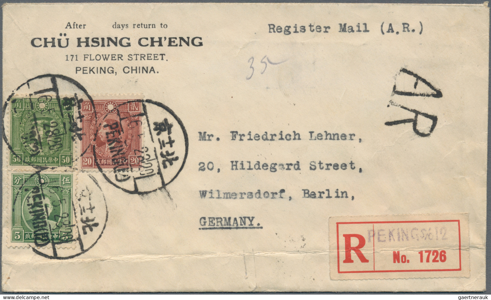 China: 1900/1948 (approx.), Group Of Six Covers And 13 Picture Postcards Depicti - 1912-1949 Republic