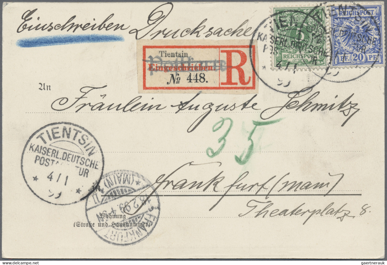 China - Foreign Offices: 1889/1914, Acht Briefe/Karten Oft Aus Korrespondenz Mey - Autres