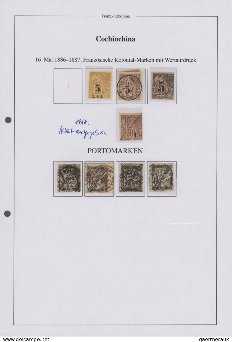 Cochinchina: 1886/1894, Lot Of Eight Stamps Incl. Maury Nos. 2, 3, 4, 5, Plus Fo - Otros & Sin Clasificación