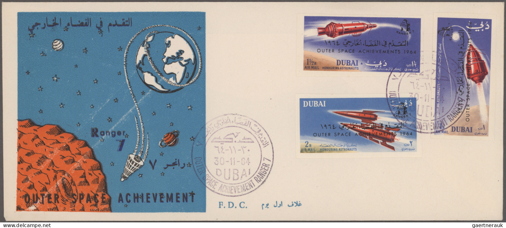 Dubai: 1964/1970 Mint Collection Plus Some FDCs Well Arranged On Illustrated Pag - Dubai