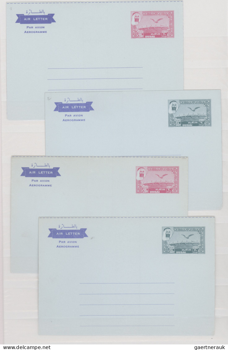 Dubai  - Postal Stationery: 1963/1974, Collection Of 24 Unused Air Letter Sheets - Dubai