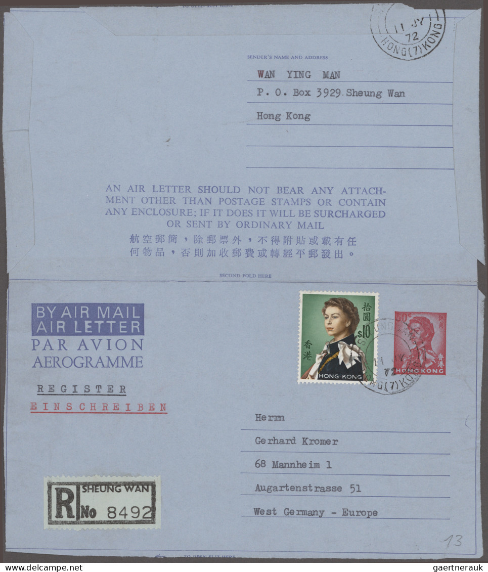 Hong Kong - Postal Stationery: 1950/2000, Collection Of Apprx. 75 Air Letter She - Enteros Postales