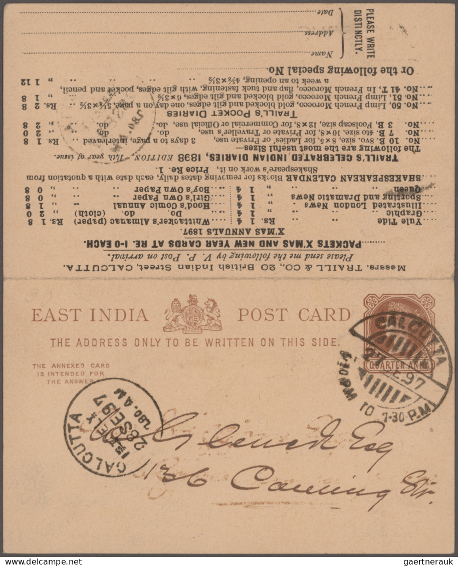 India - postal stationery: 1850's-1960's (c.): About 150 postal stationery items