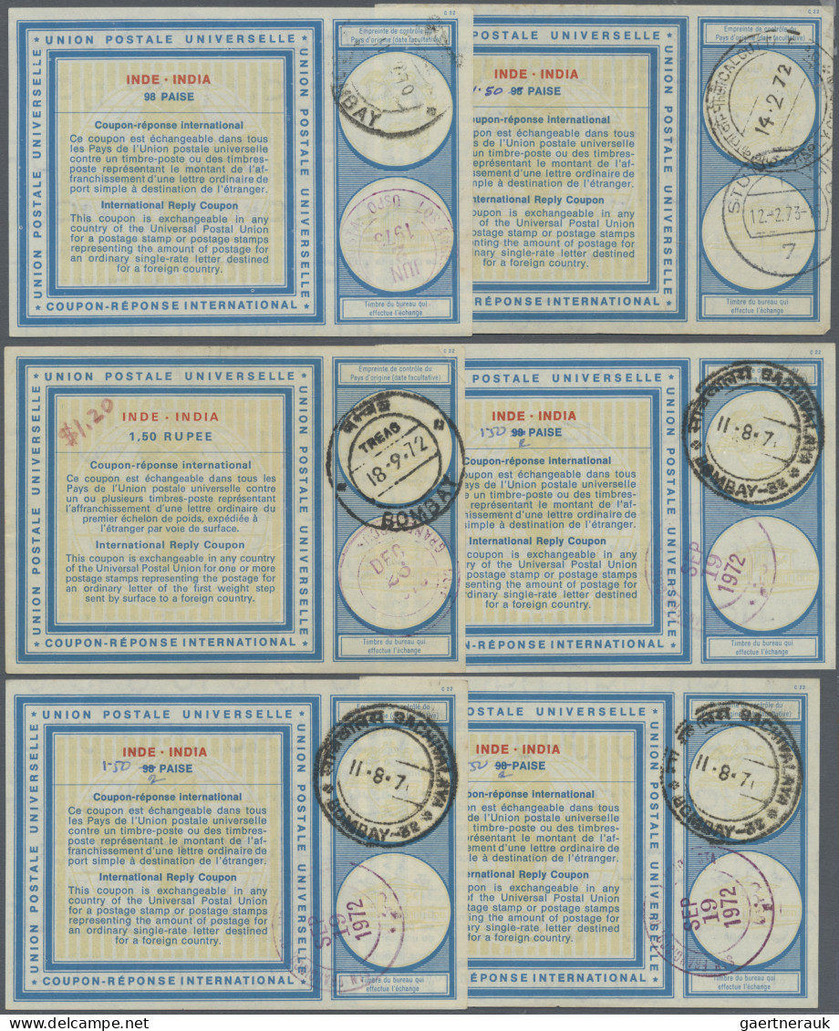 India - Postal Stationery: 1970/1974 IRC: Collection Of 316 International Reply - Ohne Zuordnung