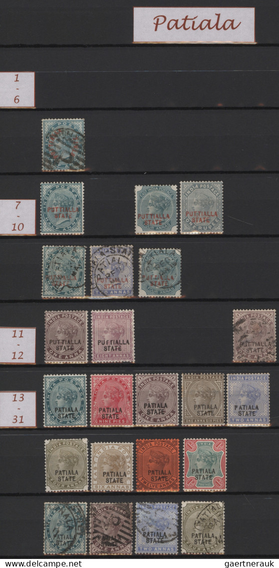 India - States: 1884/1949 Comprehensive collection and accumulation of about 170