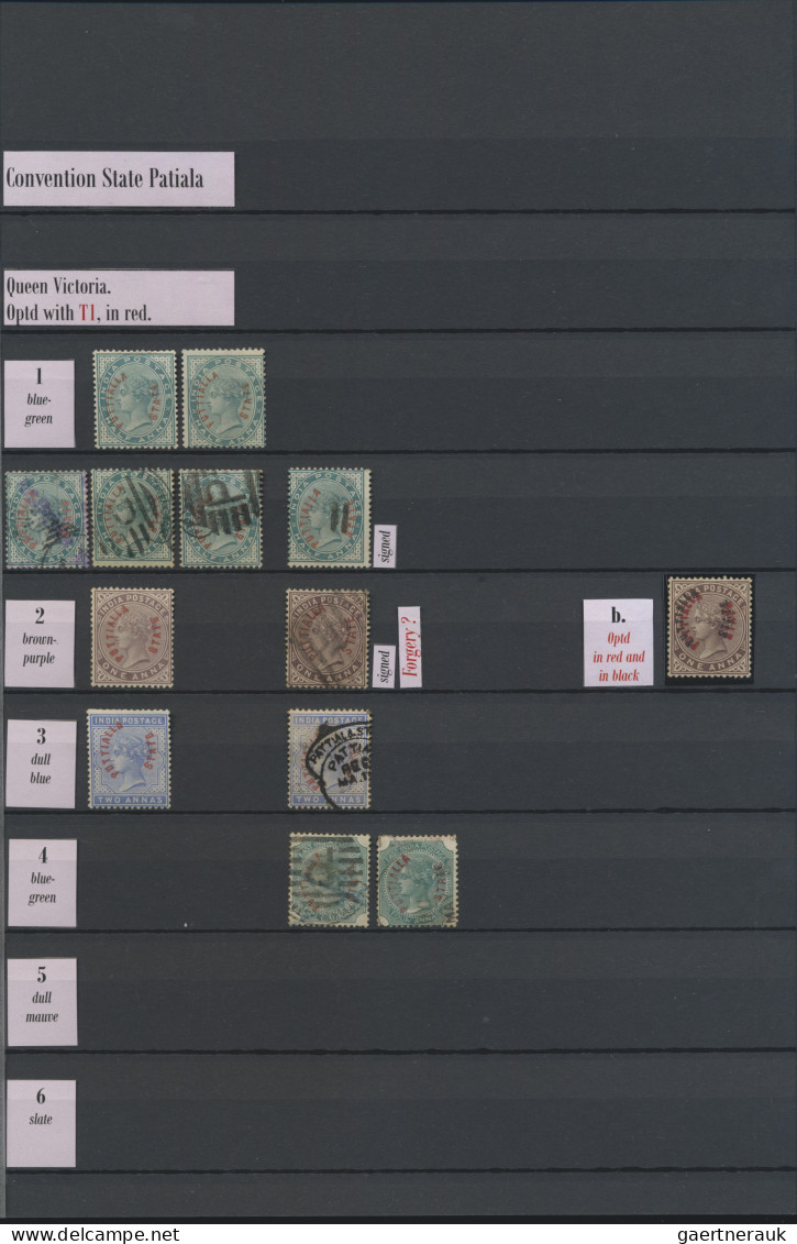 Patiala: 1884/1946 Mint And Used Collection Of More Than 1800 Stamps Including P - Patiala