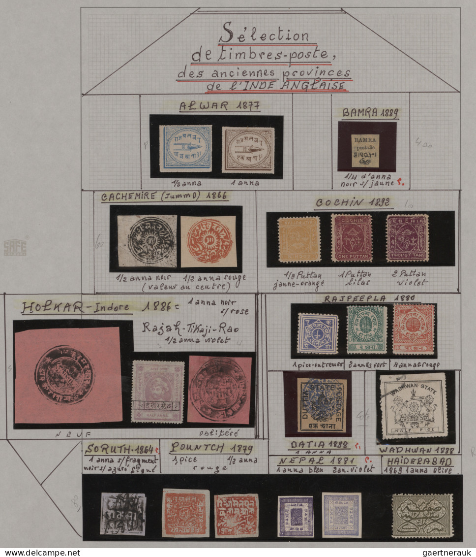 India - Feudal States: 1866/1899 Ca.: Album Sheet With 20 Mint/unused/used Stamp - Sonstige & Ohne Zuordnung