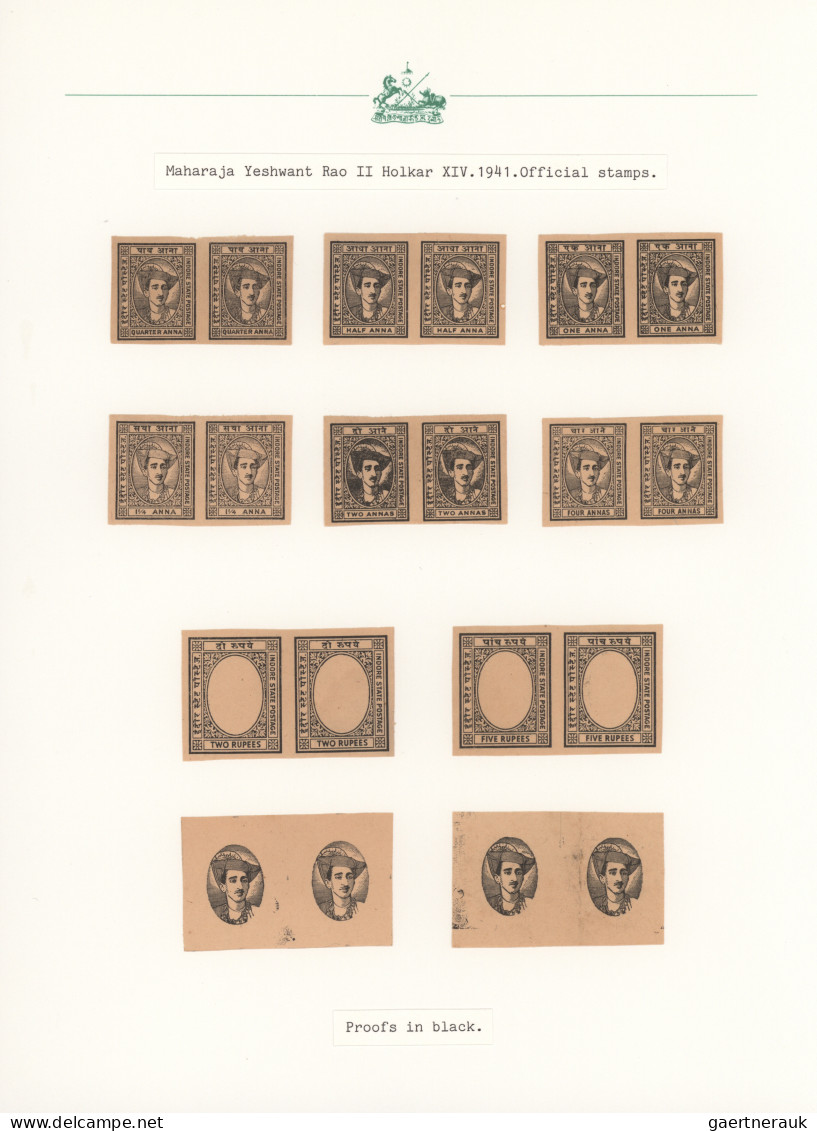 Indore: 1927/1940, Definitives "Maharaja Yeshwant Rao Holkar II", specialised co