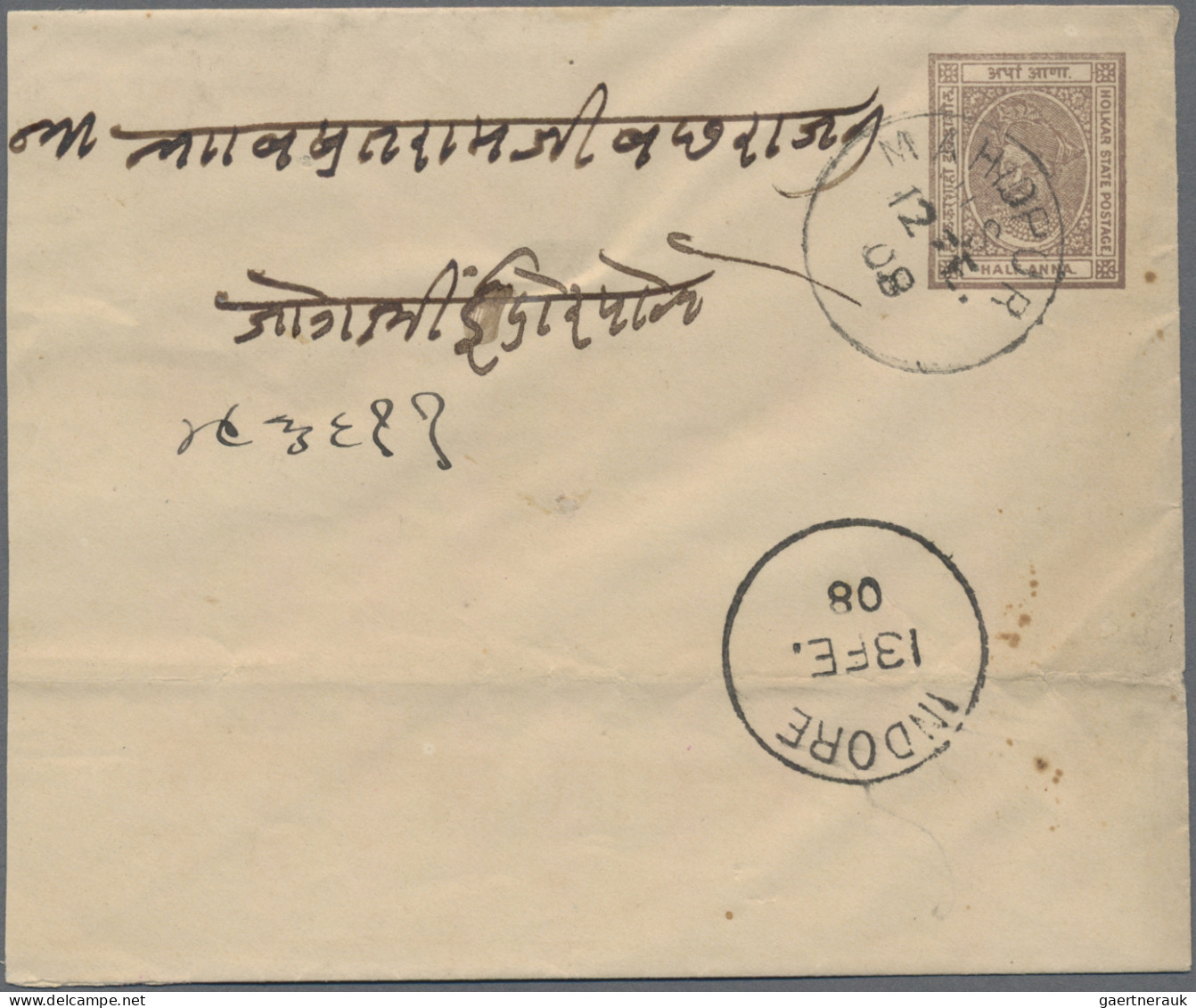 Indore: 1920/1960: "Indore Postmarks": Collection of more than 100 postal statio