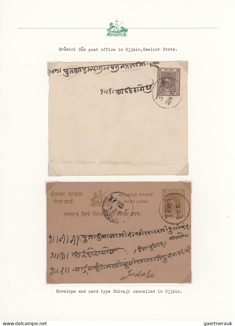 Indore: 1894/1930 (ca.), collection of 31 entires, arranged on written up album