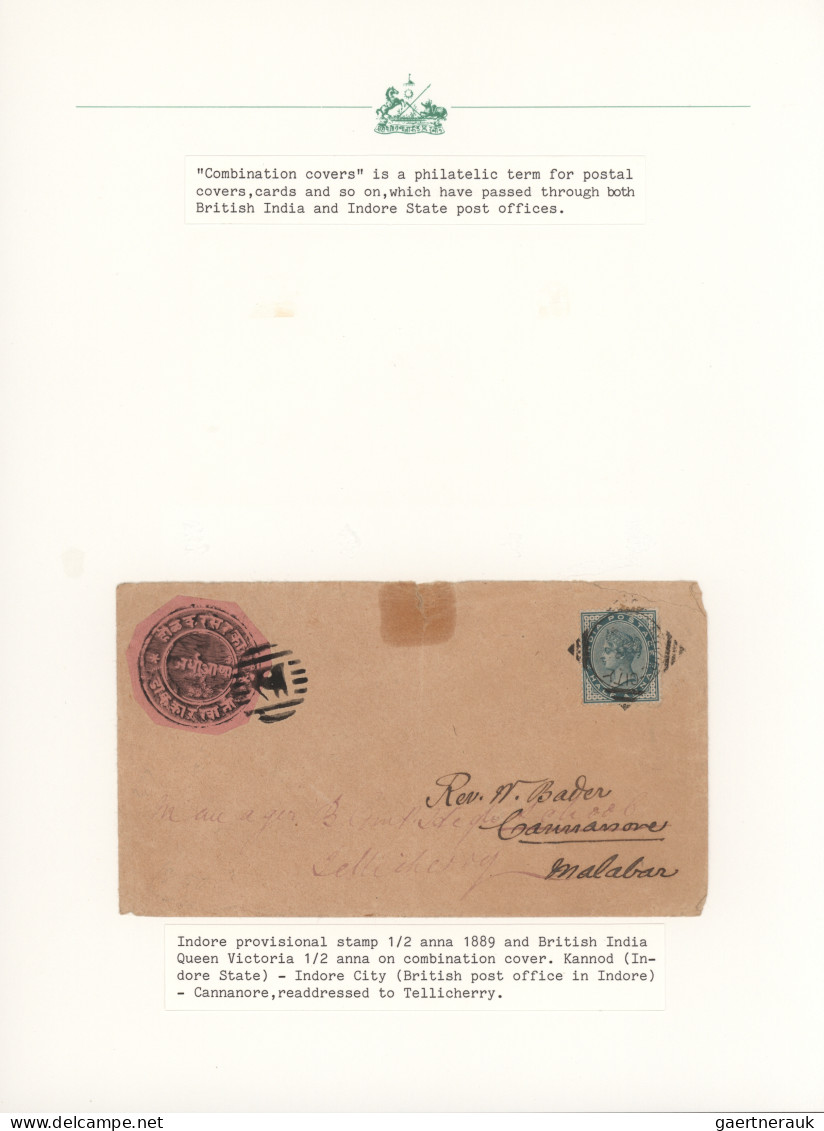 Indore: 1889, Handstamped Provisional Issue, Type II, Assortment Of Four Covers - Otros & Sin Clasificación