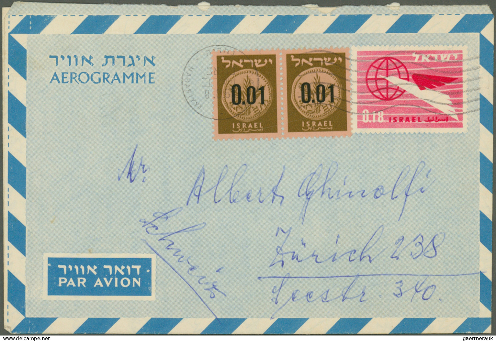 Israel: 1950/2008, STATIONERIES, holding of apprx. 520 unused and used cards/aer