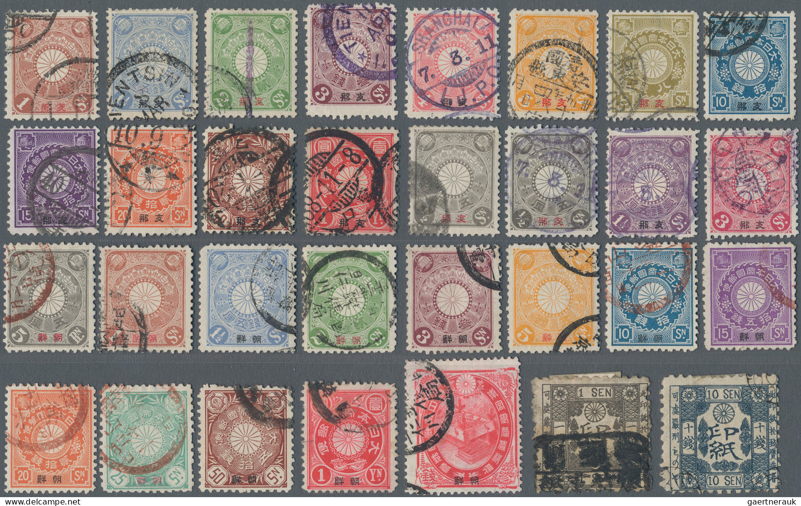 Japan: 1872/1914, Used Oldtime Collection On Stockcards, Mostly Signed Gebr. Sen - Autres & Non Classés