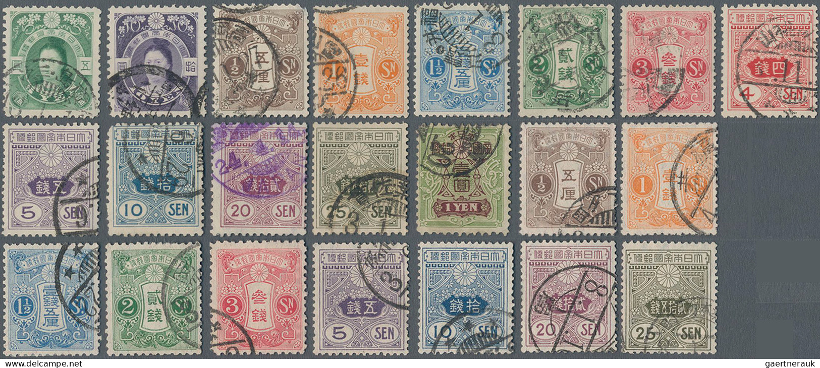 Japan: 1872/1914, Used Oldtime Collection On Stockcards, Mostly Signed Gebr. Sen - Andere & Zonder Classificatie