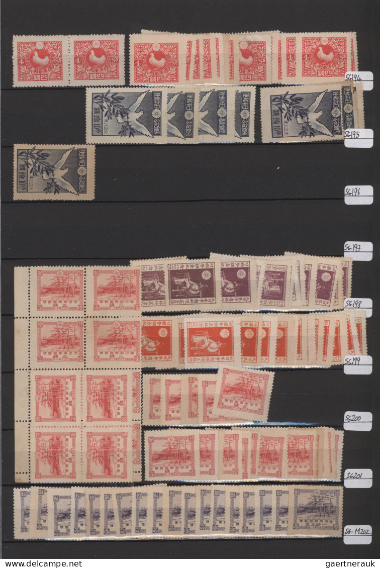 Japan: 1872/1945, Dealers Stockbook Of Only Unused Stamps (MNH, Mounted Mint Res - Autres & Non Classés
