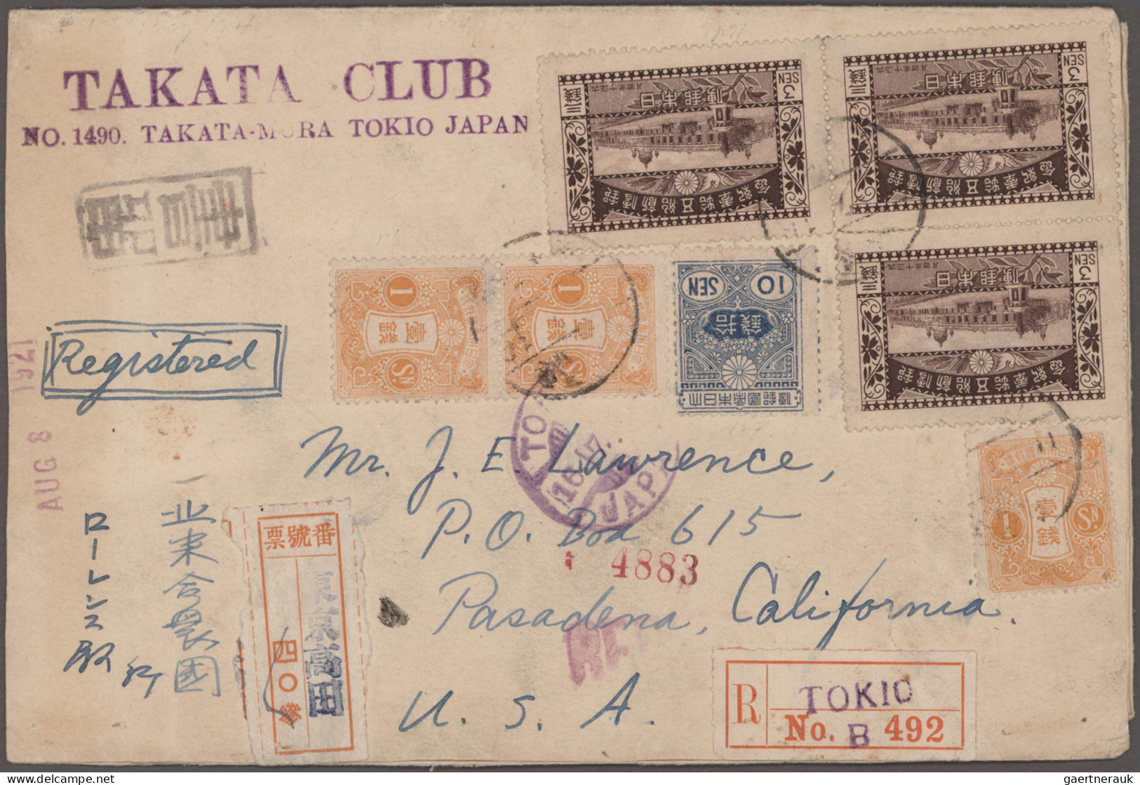 Japan: 1876/1957 (ca.), lot of ca. 67 covers/used cards, mostly used foreign, in