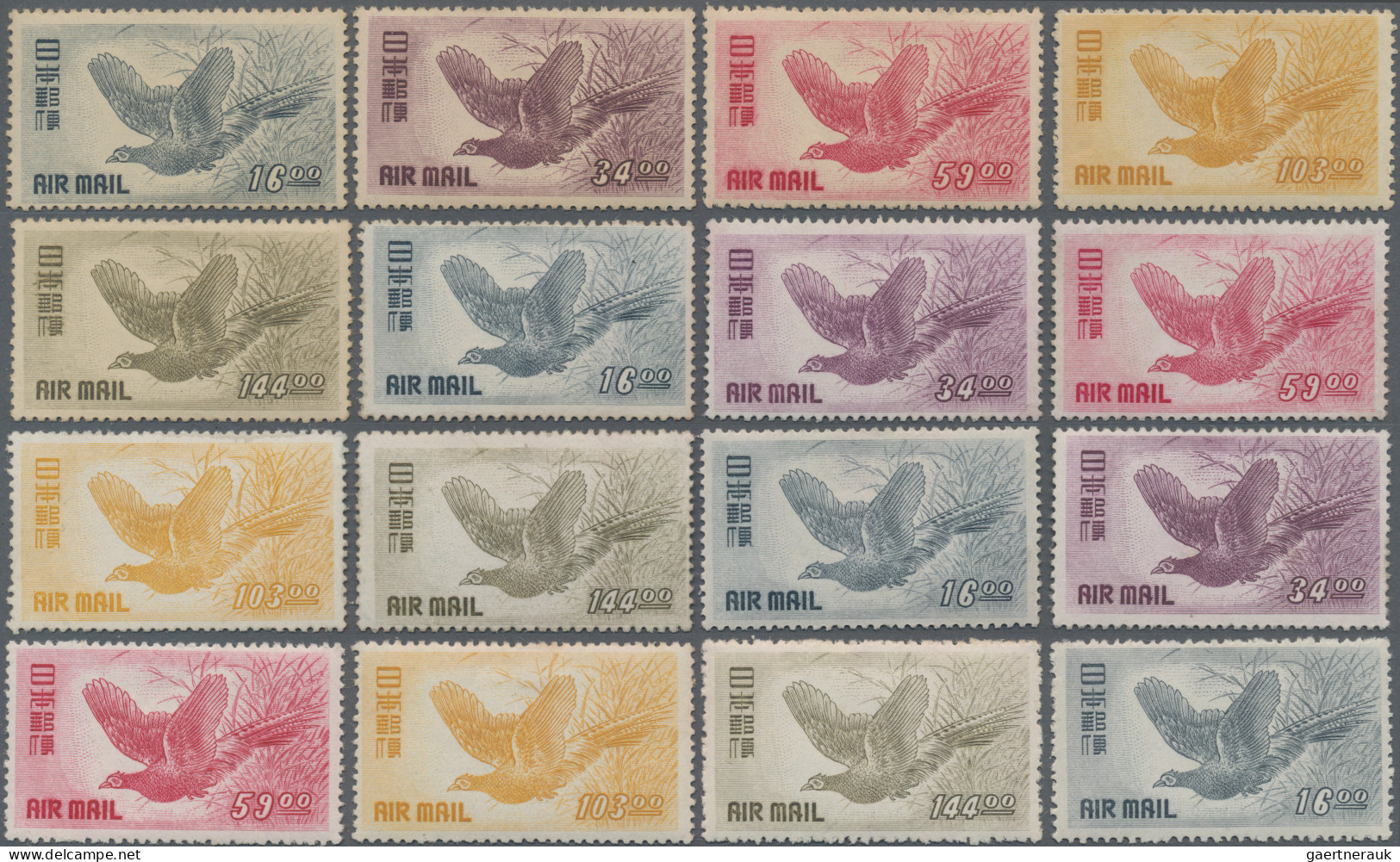 Japan: 1929/1961, Stock Of Airmail Stamps, Lake Ashi To Great Buddha, Majority U - Andere & Zonder Classificatie