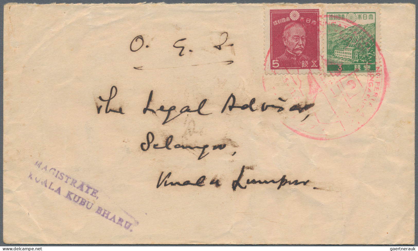 Japanense Occupation of Malaya: 1942/1945, dealer stock of covers, postal statio